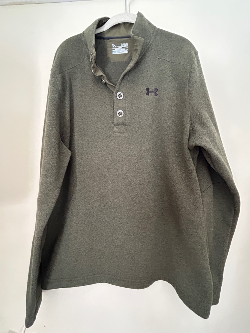 Under Armour ColdGear Men’s XL Olive Green Button Pullover NWOT